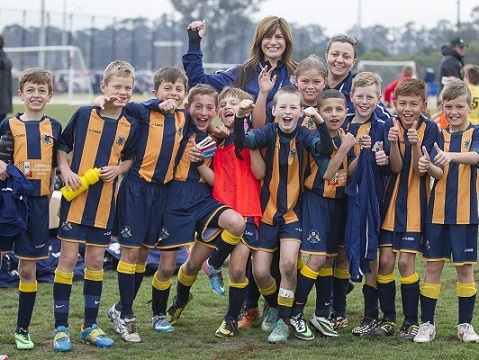 Action during Football NSW SAP Gala Day at Blacktown International Sports Centre, Rooty Hill, NSW on August 16, 2014. (Photo by Gavin Leung)