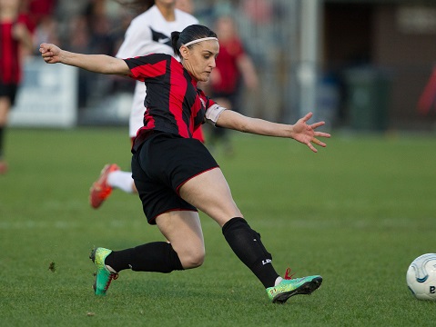 Action during the 2014 Women's State League Grand Final between Bankstown City FC v Nepean FC at Jensen Park, Regents Park, NSW on September 21, 2014. (Photo by Gavin Leung)