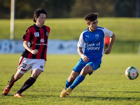 Rockdale Ilinden FC v Sydney Olympic FC action during Round 16 of PS4 NPL NSW Mens 1 fixture at Rockdale Ilinden Sports Centre, Rockdale, NSW on June 28, 2015. (Photo by Gavin Leung/Football NSW