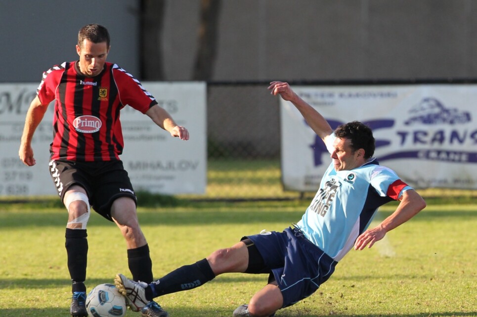 September 4: Round 17 FNSW Premier League First Grade Men's between Bankstown City Lions and Sutherland Sharks at Jenson Park (Photo by Damian Briggs)