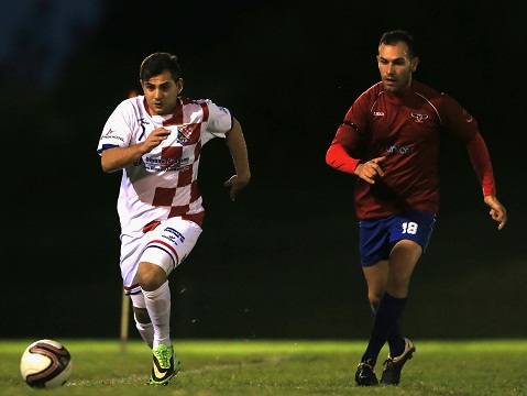 ROCKDALE, AUSTRALIA - MAY 03:  Match action during the Round 5 Mens State League 2 match between Hurstville FC and Western Condors FC at St.George Soccer Stadium on May 5, 2014 in Leichhardt, Australia.  (Photo by Jeremy Ng/Football NSW)