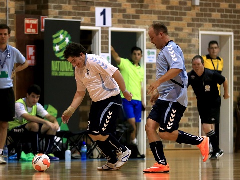 GLENWOOD, AUSTRALIA - JANUARY 05:  Match action during Day 1 of the National Futsal Championships at Valentine Sports Park on January 5, 2015 in Glenwood, Australia.  (Photo by Jeremy Ng/FAME Photography for Football NSW)
