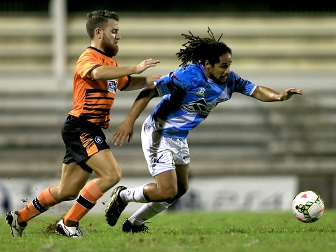 BOSSLEY PARK, AUSTRALIA - APRIL 18:  Match action during the Round 6 PS4 NPL NSW Men's 1 match between the Marconi Stallions FC and Blacktown Spartans at Marconi Stadium on April 18, 2015 in Sydney, Australia.  (Photo by Jeremy Ng/FAME Photography for Football NSW)