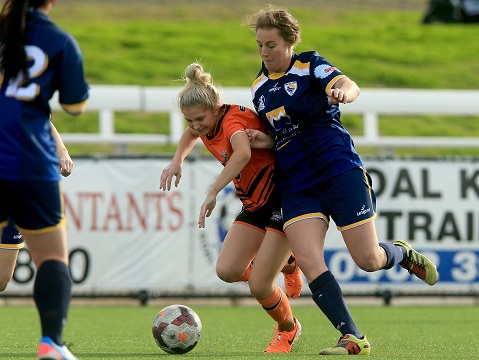 ROOTY HILL, AUSTRALIA - MAY 10:  Match action during the Round 5 PS4 NSW NPL Women's 1 match between Blacktown Spartans &amp; Central Coast FC at Blacktown Sports Park on May 10, 2015 at Rooty Hill, Australia.  (Photo by Jeremy Ng/FAME Photography for Football NSW)