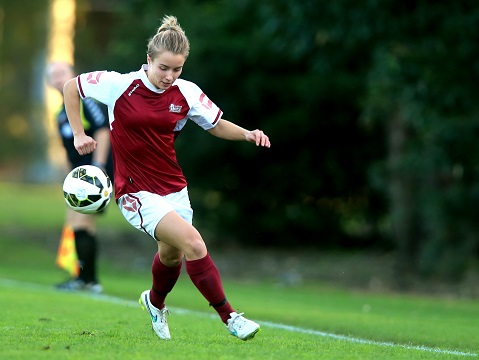 SILVERWATER, AUSTRALIA - JUNE 07:  Match action during the Round 9 PS4 NSW NPL Women's 1 match between the Sydney University FC and the Macarthur Rams at Wilson Park on June 7, 2015 in Silverwater, Australia.  (Photo by Jeremy Ng/FAME Photography for Football NSW)