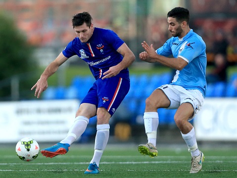 DEE WHY, AUSTRALIA - JUNE 28:  Match action during the Round 16 PS4 NPL NSW Men's 1 match between Manly United FC and the Marconi Stallions at Cromer Park on June 28, 2015 in Dee Why, Australia.  (Photo by Jeremy Ng/FAME Photography for Football NSW)