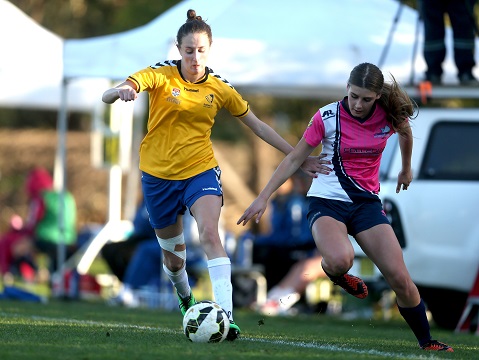SILVERWATER, AUSTRALIA - JULY 19:  Match action during the Round 15 PS4 NSW NPL Women's 1 match between University of Sydney FC and Illawarra Stingrays at Wilson Park on 19 July, 2015 at Silverwater, Australia.  (Photo by Jeremy Ng/FAME Photography for Football NSW)