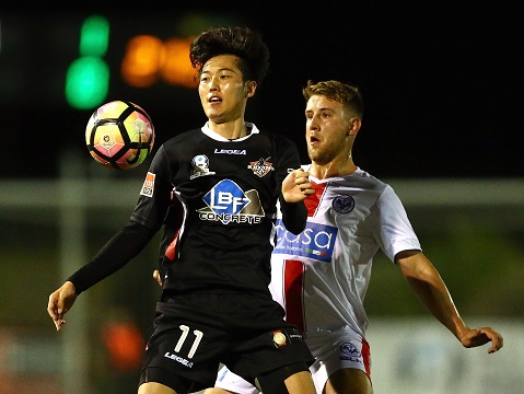 SEVEN HILLS, AUSTRALIA - APRIL 29:  Match action during the PlayStation® 4 National Premier Leagues NSW Men’s Round 8 match between Blacktown City FC and the Manly United FC at Lilys Football Centre  on April 29, 2017 in Seven Hills, Australia. @PlayStationAustralia  #PS4NPLNSW  (Photo by Jeremy Ng/FAME Photography for Football NSW)
