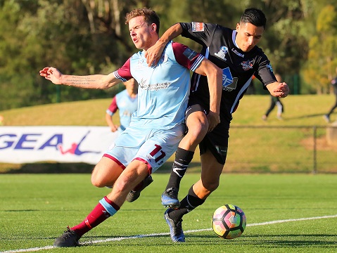 SEVEN HILLS, AUSTRALIA - AUGUST 06:  Match action during the PlayStation® 4 National Premier Leagues NSW Men’s Round 21 match between Blacktown City FC and APIA Leichhardt Tigers at Lilys Football Centre on August 6, 2017 in Seven Hills, Australia. @PlayStationAustralia  #PS4NPLNSW  (Photo by Jeremy Ng/jeremyngphotos.com for Football NSW)