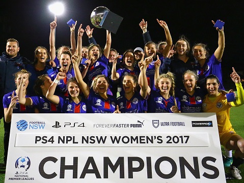 Match action during the PlayStation® 4 National Premier Leagues NSW Women's 1 Grand Final between Manly United and Macarthur Rams Womens FC at Valentine Sports Park on August 27, 2017 in Glenwood, Australia. @PlayStationAustralia  #PS4NPLNSW