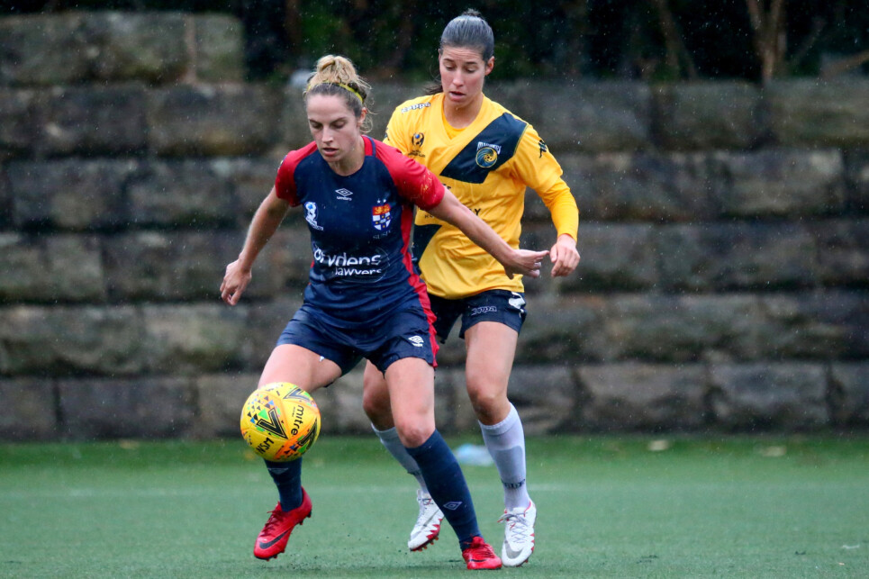 NORTHBRIDGE, AUSTRALIA - MAY 13:  Match action during the Women's National Premier Leagues NSW Round 10 match between North Shore Mariners FC and Sydney University SFC at Northbridge Oval on May 13, 2018 in Northbridge, Australia. #NPLNSW @NPLNSW @northshoremariners @northbridgefootballclub @SUSFC  (Photo by Jeremy Ng/www.jeremyngphotos.com for Football NSW)