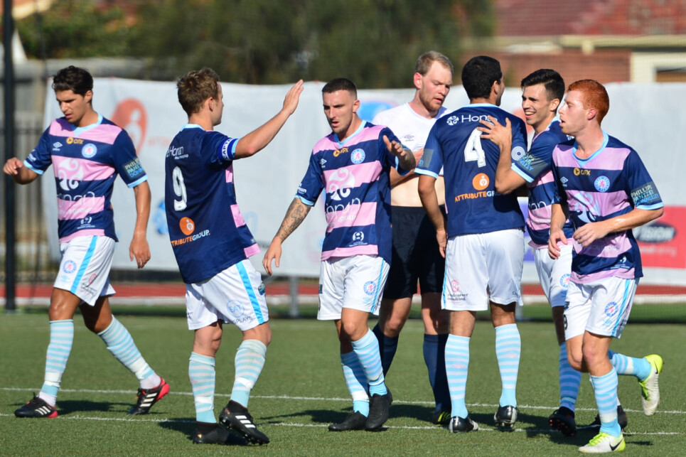 Dunbar Rovers hosted Western Mariners at Hensley Athletics Field this afternoon, Easter Friday. Dunbar took 1-0 lead into the half time break. Mariners played to win, however came up short with a one all draw. {Photo: Jeff Walsh - Quarrie Sports Photography for FNSW}