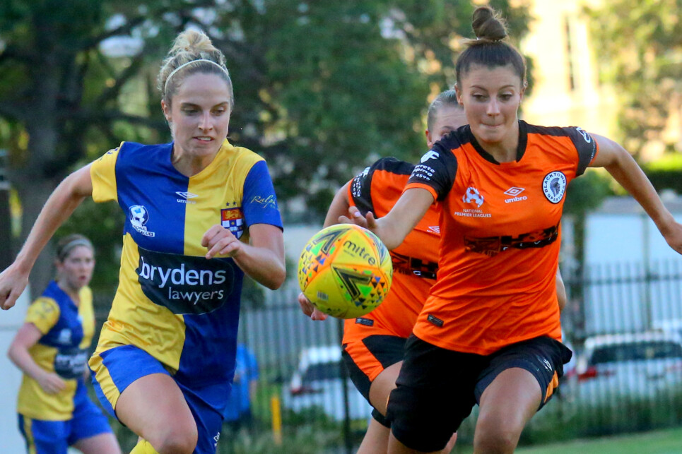 Match action during the Women's National Premier Leagues NSW Round 7 match between Sydney University SFC and Blacktown Spartans FC at Sydney University Football Ground on April 22, 2018 in Sefton, Australia. #NPLNSW @NPLNSW 
@sydneyunisfc  @BrydensLawyers  @Spartans_FC 
#SuperSpartans @SUSFC