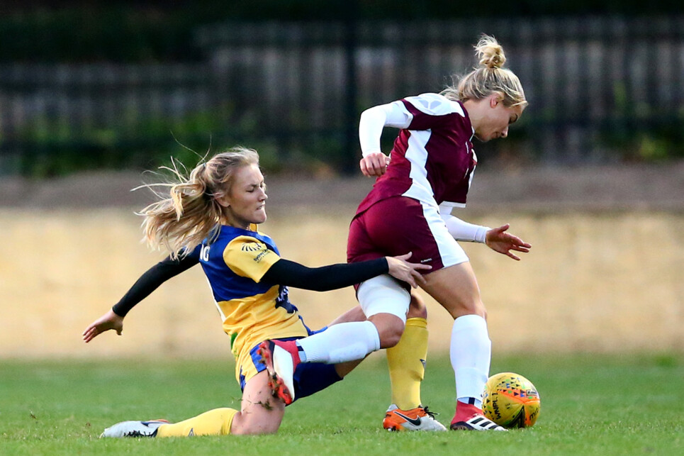 CAMPERDOWN, AUSTRALIA - JUNE 03:  Match action during the Women's National Premier Leagues NSW Round 13 match between Sydney University SFC and Macarthur Rams at Sydney Uni Football Ground on June 3, 2018 in Camperdown, Australia. #NPLNSW @NPLNSW  #WNPL  (Photo by Jeremy Ng/www.jeremyngphotos.com for Football NSW)