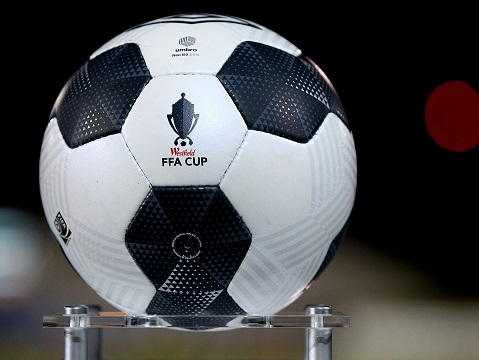 PERTH, AUSTRALIA - AUGUST 20: The match ball can be seen during the FFA Cup match between Bayswater City and Melbourne Victory at the Western Australia Athletics Track on August 20, 2014 in Perth, Australia.  (Photo by Will Russell/Getty Images)