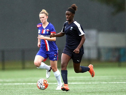 AUSTRALIA - JUNE 05:  Match action during the NPL 1 NSW Womens match between Manly United FC and Football NSW Institute at Cromer Park on June 6, 2016 in Sydney, Australia.  (Photo by Jeremy Ng/FAME Photography for Football NSW)