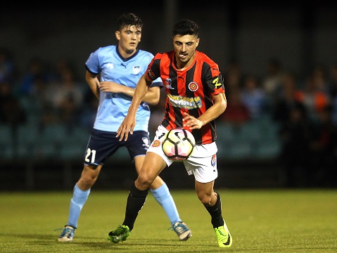 QQQ of WWW QQQ during the National Premier Leagues NSW Men's Round 1 match between Sydney FC and Rockdale City Suns at Lambert Park on March 11, 2017 in Sydney, Australia.