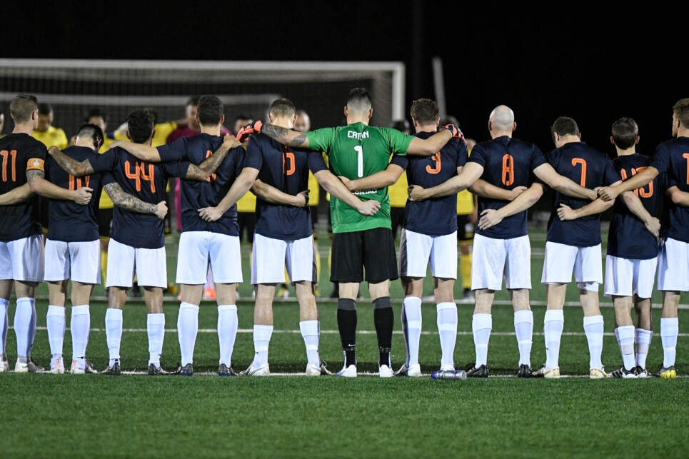 NPL 2 NSW Men’s Round 8 match between Spirit FC and Hills United FC at Christie Park on April 20th,2019.(Photos by Nigel Owen). Spirit won 2-1.