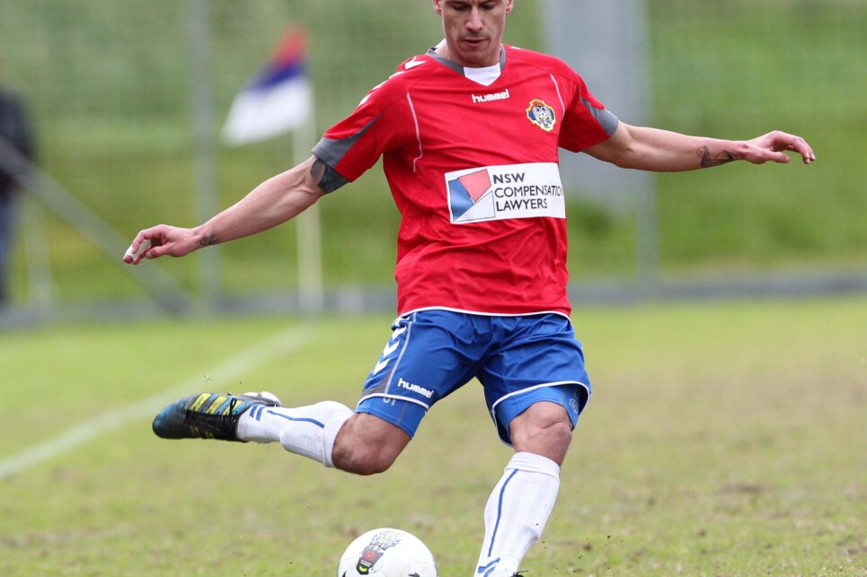 July 29: Action during round 17 of the FNSW Premier League match between Bonnyrigg White Eagles and Sydney United 58 at Lily Homes Stadium (Photo: Damian Briggs)