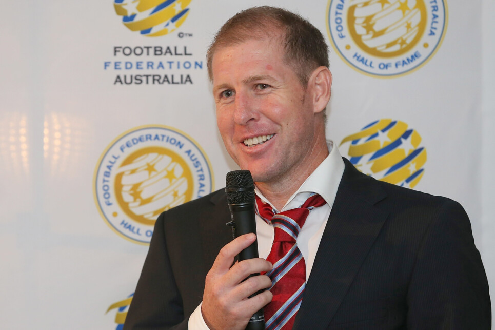 BRISBANE, AUSTRALIA - DECEMBER 06:  Scott Chipperfield talks after being inducted into the 2012 Football Federation Australia Hall of Fame during a ceremony at Gambaro Restaurant and Function Centre on December 6, 2012 in Brisbane, Australia.  (Photo by Chris Hyde/Getty Images)