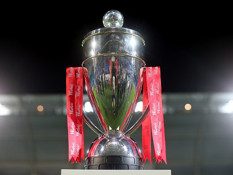 GOLD COAST, AUSTRALIA - JULY 29:   FFA cup trophy before the FFA Cup match between Palm Beach and South Melbourne at Cbus Super Stadium on July 29, 2015 in Gold Coast, Australia.  (Photo by Chris Hyde/Getty Images)