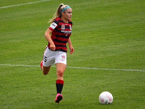 during the round two W-League match between Western Sydney and Brisbane Roar at Marconi Stadium on October 25, 2015 in Sydney, Australia.