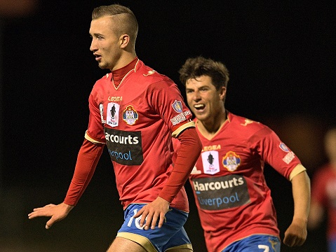 SYDNEY, AUSTRALIA - AUGUST 03:  Asmir Kadric of the White Eagles celebrates scoring a goal during the FFA Cup round of 32 match between the Bonnyrigg White Eagles and Manly United at Bonnyrigg Sports Ground on August 3, 2016 in Sydney, Australia.  (Photo by Brett Hemmings/Getty Images)