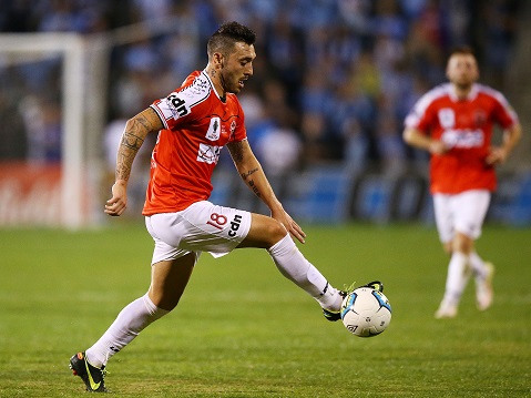 WOLLONGONG, AUSTRALIA - AUGUST 10: Nicholas Bernal of the Wolves  controls the ball during the FFA Cup round of 32 match between the Wollongong Wolves and Sydney FC at WIN Stadium on August 10, 2016 in Wollongong, Australia.  (Photo by Mark Nolan/Getty Images)
