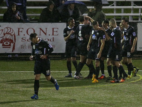 BLACKTOWN, AUSTRALIA - AUGUST 24:  Blacktown players celebrate a goal during the round 16 FFA Cup match between Blacktown City and Bonnyrigg White Eagles at Lilys Football Stadium on August 24, 2016 in Blacktown, Australia.  (Photo by Jason McCawley/Getty Images)