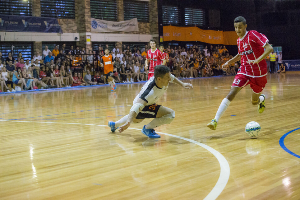 March 3, 2018, Football NSW NPL1 Futsal Grand Final Open Men's action between Dural Warriors and Inner West Magic at Valentine Sports Park, (Credit: Damian Briggs/FNSW)