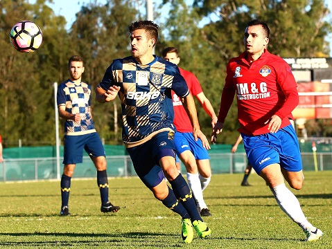 BONNYRIGG HEIGHTS, AUSTRALIA - JUNE 25:  Match action during the PlayStation® 4 National Premier Leagues NSW Men’s Round 16 match between Bonnyrigg White Eagles and Sydney United 58 at Bonnyrigg Sports Centre on June 25, 2017 in Bonnyrigg Heights, Australia. @PlayStationAustralia  #PS4NPLNSW  (Photo by Jeremy Ng/FAME Photography for Football NSW)