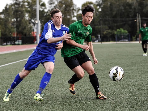 Round 6 - PS4 NPL NSW Men's 2.
Match action during the Round 6 PS4 NSW NPL Men's 2 match between Hakoah Sydney City East FC and Mt Druitt Town Rangers FC at Hensley Athletic Field on April 25th, 2015. (Photos by Nigel Owen)