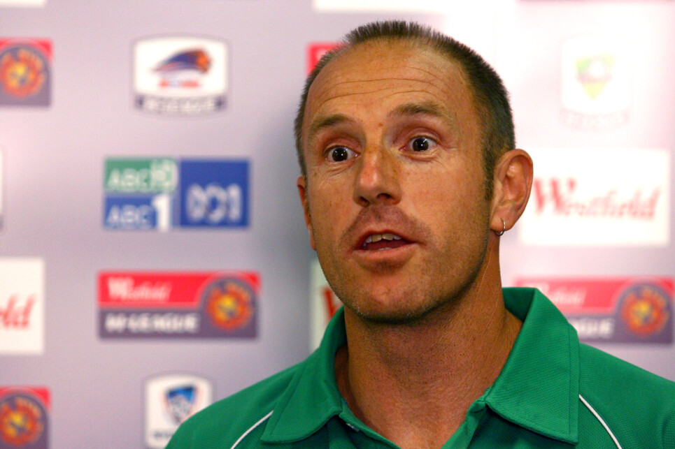 BRISBANE, AUSTRALIA - JANUARY 16:  Coach Robbie Hooker of Canberra United speaks at a press conference at Ballymore on January 16, 2009 in Brisbane, Australia. The inaugural W-League Grand Final will be held at Ballymore on January 17th, 2009. (Photo by Bradley Kanaris/Getty Images)