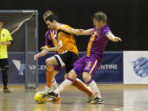 2015/16 FNSW Futsal Premier League: Round  7 action between Inner West Magic FC and Campbelltown Quake at Valentine Sports Park (photo: Damian Briggs)