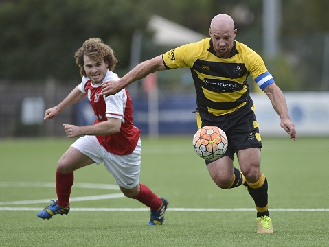 PlayStation®4 National Premier Leagues 2 NSW Men’s Round 11 match between Mounties Wanderers FC and St George FC at Valentine Sports Park on May 15th, 2016.(Photos by Nigel Owen). Mounties won 1-0.