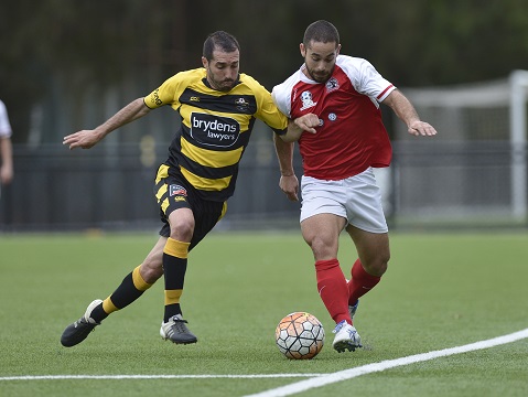 PlayStation®4 National Premier Leagues 2 NSW Men’s Round 11 match between Mounties Wanderers FC and St George FC at Valentine Sports Park on May 15th, 2016.(Photos by Nigel Owen). Mounties won 1-0.