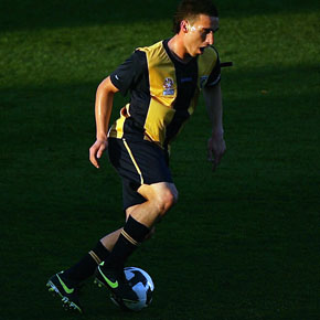 GOSFORD, AUSTRALIA - SEPTEMBER 19:  Panagiotis Nikas of the Mariners controls the ball during the round two National Youth League match between the Central Coast Mariners and Gold Coast United at Bluetongue Stadium on September 19, 2009 in Gosford, Australia.  (Photo by Matt King/Getty Images) *** Local Caption *** Panagiotis Nikas