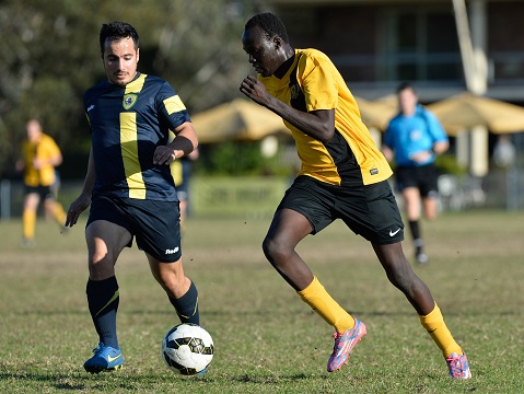 Round 10 - PS4 NPL NSW Men's 2.
Match action during the Round 10 PS4 NSW NPL Men's 2 match between Spirit FC and Bankstown Berries FC at Christie Park on May 24th, 2015. (Photos by Nigel Owen)