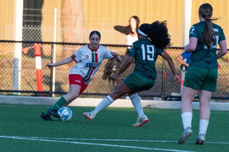 a group of people playing a game of football