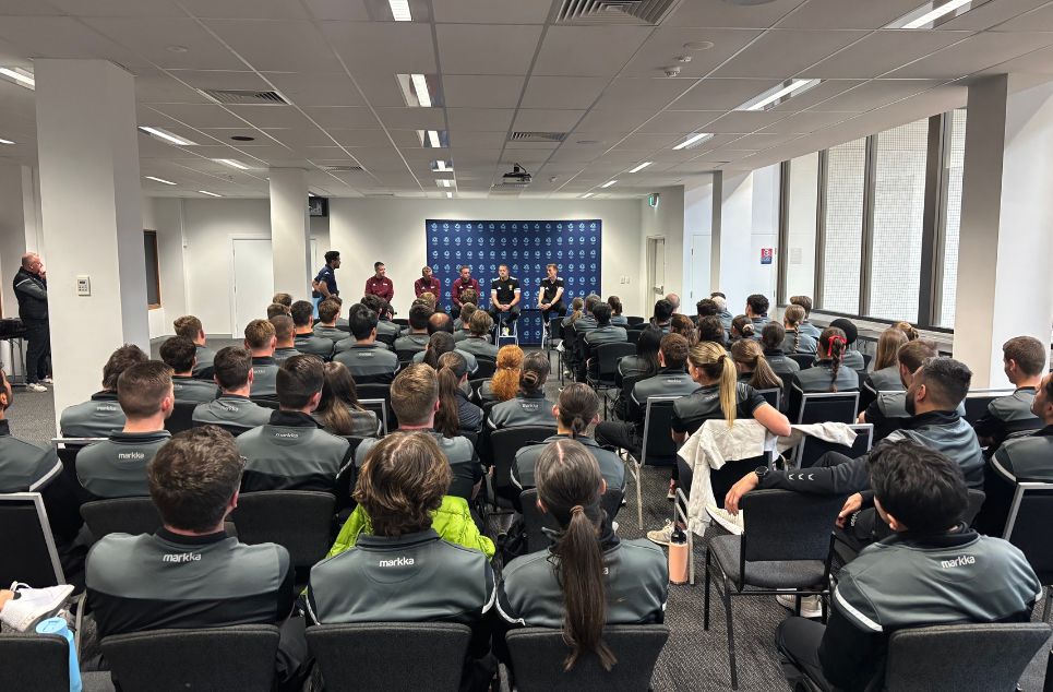 a group of people in a room