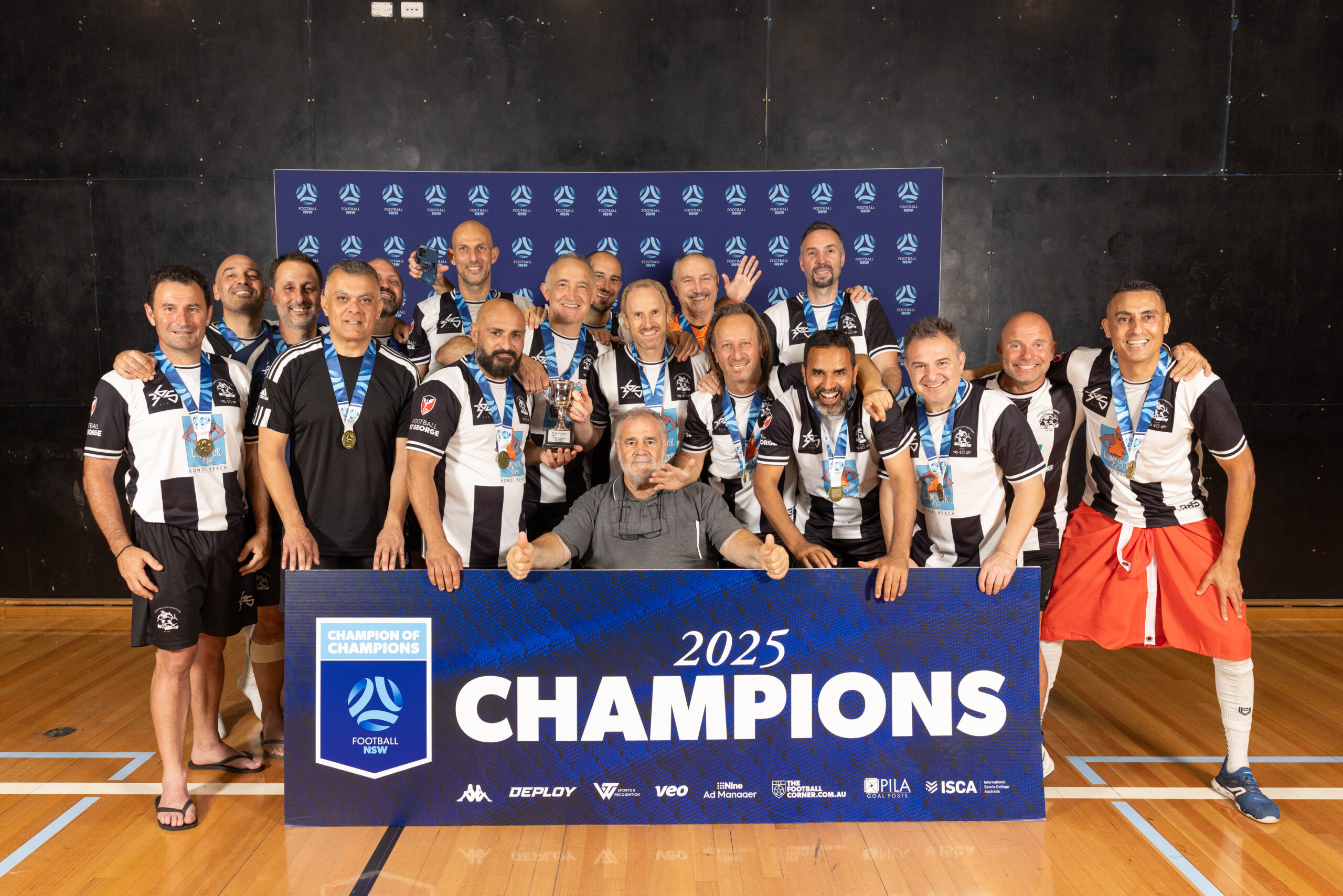 a group of people posing for the camera