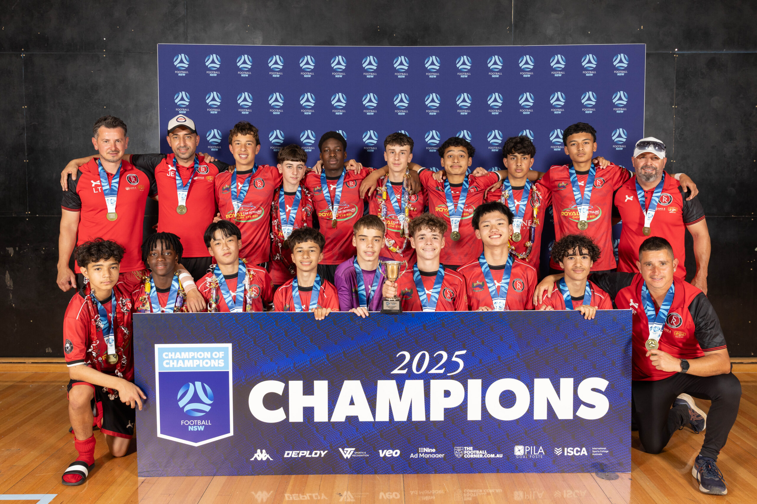 a group of people posing for the camera