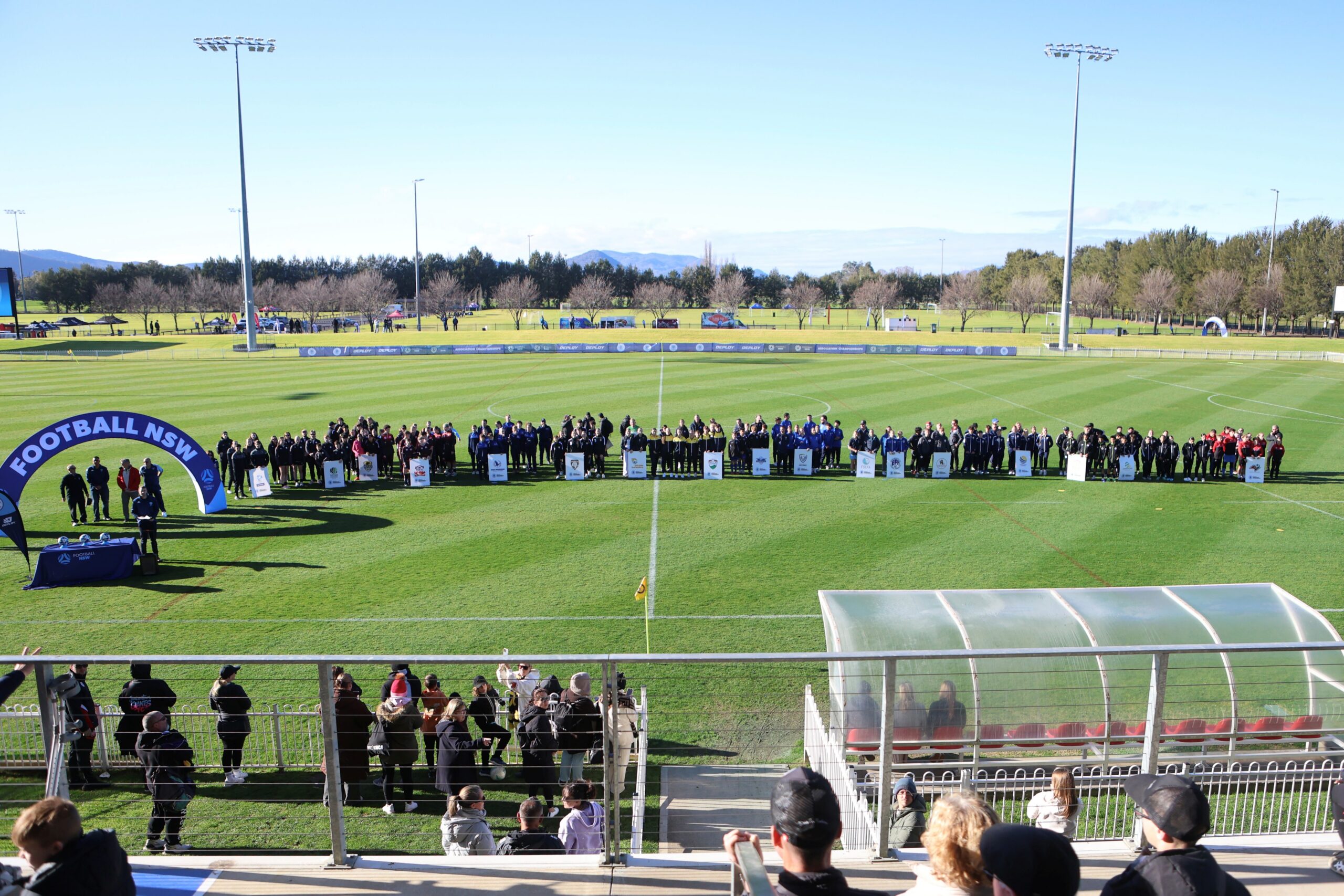 a group of people on a field